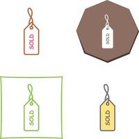 Unique Sold Tag Icon Design vector