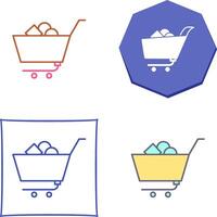 Unique Shopping Cart II Icon Design vector