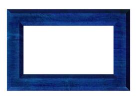 Blue blank wall hanging rectangular wooden picture and photo frame