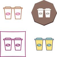 Two Coffees Icon Design vector