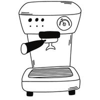 coffee machine in doodle style.Hand draw electric coffee machine. icon collection for menu, coffee shop vector