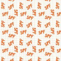 Seamless pattern with SPF. Flat Sun Protection Factor illustration for textile print, wrapping paper. vector