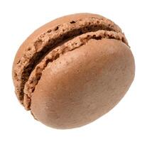 Chocolate macaron on isolated background photo