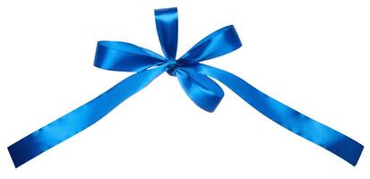 Blue bow for decoration on isolated background photo