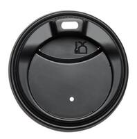 Black round plastic lid for paper cups photo