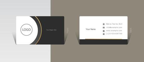 Abstract visit card design with golden outline vector