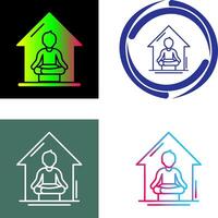 Yoga At home Icon Design vector