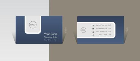 Simple visit card design in dark blue color vector