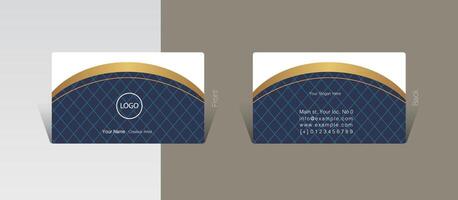 Abstract visit card concept with golden arc and square patterns vector