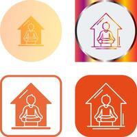 Yoga At home Icon Design vector