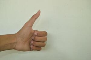 Man's hand isolated on white background. male hand gestures with various movements. Close-up of an elegant palm facing upwards with space for your product. various hand gestures photo