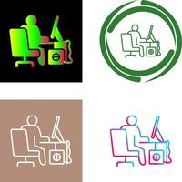 Computer Worker Icon Design vector