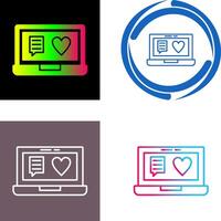 Chat and Laptop Icon Design vector