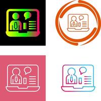 Online Job Interview Icon Design vector