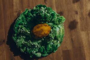 lemon with mold and moss photo