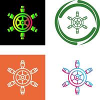 Ship Wheel Icon Design vector