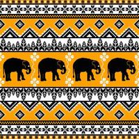 Geometric pixel seamless pattern with elephants, Can be used in fabric design vector