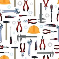 Work Hand Tools Seamless Pattern, Wallpaper, Background. vector