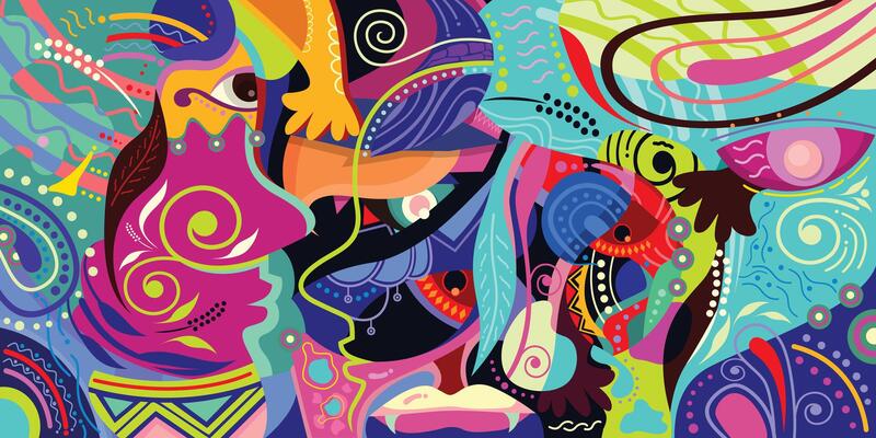 art abstract background banner ethnic with colorful design