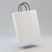 Shopping paper bag mockup isolated on white background photo