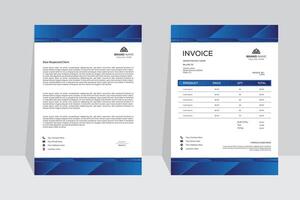 Unique and Shapes design. Editable Letterhead And Invoice Design, Creative business invoice letterhead design template. vector