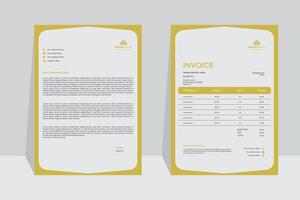 Common size invoice and letterhead design templates. vector