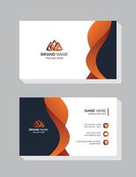 Gradient orange colour creative business card and name card horizontal modern simple clean template vector