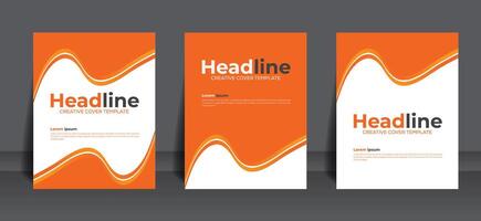 Three Types of layout Minimalist creative book cover template vector