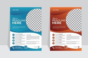 Creative Flyer design using organic shapes, 2 Gradient colors variation Modern layout flyer in A4 size. vector