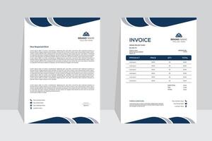 Abstract letterhead and invoice Design modern Business letterhead and invoice design template. modern company letterhead Template. modern corporate letterhead template design. vector