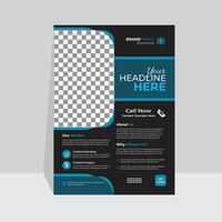 Corporate business Flyer layout with black background accents for your business, template in A4 size. vector