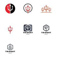 Set of Trident Icon Logo Design Template vector