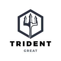 Trident Icon Logo Design Template vector