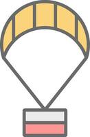 Paragliding Line Filled Light Icon vector