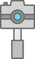 Underwater Camera Line Filled Light Icon vector