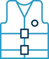 Lifejacket Line Blue Two Color Icon vector