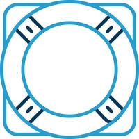 Life Ring Line Blue Two Color Icon vector