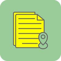 Document Filled Yellow Icon vector