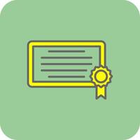 Diploma Filled Yellow Icon vector