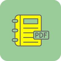 Pdf Filled Yellow Icon vector