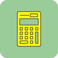 calculadora lleno amarillo icono vector