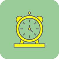 alarma reloj lleno amarillo icono vector