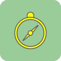 Compass Filled Yellow Icon vector