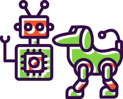 robot lleno diseño icono vector