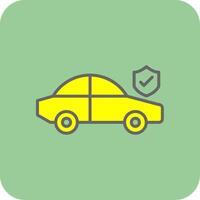 coche seguro lleno amarillo icono vector