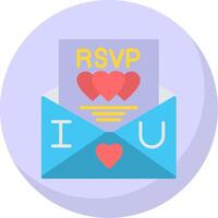 rsvp plano burbuja icono vector