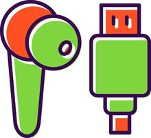 Earbud filled Design Icon vector