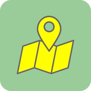 Map Pointer Filled Yellow Icon vector