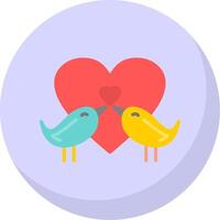 amor aves plano burbuja icono vector