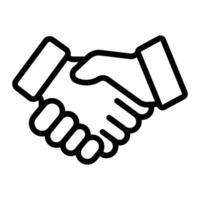 Hand Shaking Line Icon Design vector